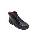 MARCOMEN SİYAH DERİ ERKEK SNEAKER BOT AYAKKABI