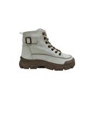 GUJA BEJ KREM DERİ KADIN SNEAKER BOT AYAKKABI