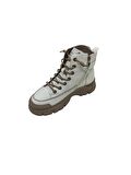GUJA BEJ KREM DERİ KADIN SNEAKER BOT AYAKKABI