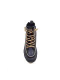 GUJA SİYAH DERİ KADIN SNEAKER BOT AYAKKABI