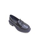 ALBİNİ SİYAH DERİ KADIN LOAFER AYAKKABI