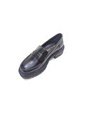 ALBİNİ SİYAH DERİ KADIN LOAFER AYAKKABI