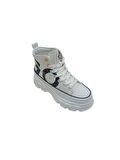 GUJA BEYAZ KETEN KADIN SNEAKER BOT AYAKKABI