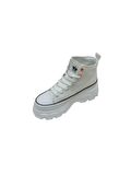 GUJA BEYAZ KETEN KADIN SNEAKER BOT AYAKKABI