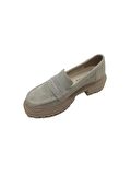 ALBİNİ SÜET BEJ DERİ KADIN LOAFER AYAKKABI