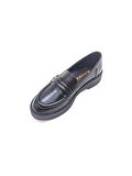 ALBİNİ SİYAH DERİ KADIN LOAFER AYAKKABI