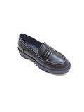ALBİNİ SİYAH DERİ KADIN LOAFER AYAKKABI