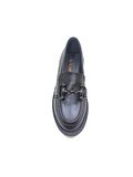 ALBİNİ SİYAH DERİ KADIN LOAFER AYAKKABI