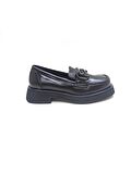 ALBİNİ SİYAH DERİ KADIN LOAFER AYAKKABI