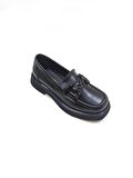 ALBİNİ SİYAH DERİ KADIN LOAFER AYAKKABI