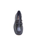 ALBİNİ SİYAH DERİ KADIN LOAFER AYAKKABI