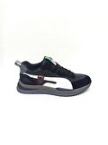 GUJA SİYAH DERİ ERKEK SNEAKER SPOR AYAKKABI