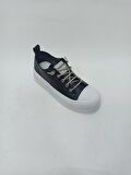 GUJA SİYAH DERİ KADIN SNEAKER SPOR AYAKKABI