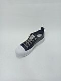 GUJA SİYAH DERİ KADIN SNEAKER SPOR AYAKKABI
