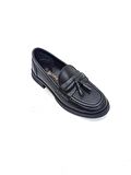 ALBİNİ SİYAH DERİ KADIN LOAFER AYAKKABI