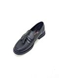 ALBİNİ SİYAH DERİ KADIN LOAFER AYAKKABI