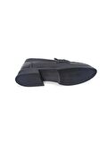 ALBİNİ SİYAH DERİ KADIN LOAFER AYAKKABI