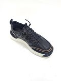 GUJA SİYAH ERKEK DERİ SNEAKER SPOR AYAKKABI