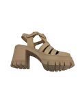ALBİNİ BEJ DERİ KADIN PLATFORM SANDALET AYAKKABI