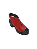 ALBİNİ KIRMIZI DERİ KADIN PLATFORM SANDALET AYAKKABI