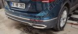 S-Dizayn VW Tiguan Krom Egzoz Görünümü Difüzör 3 Parça 2020 Üzeri A+Kalite