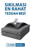Pella Classic 3'lü Mikrofiber Araba, Cam, Mutfak Temizlik Bezi, Gri (40 Cm X 40 Cm)