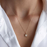 Happy Taşlı Güneş Kolye