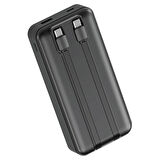 Dexim W4 20.000mAh 22.5W Type C+Lightning Entegre Kablolu Led Göstergeli Powerbank - Siyah