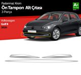 S-Dizayn VW Golf 8 HB Krom Ön Tampon Alt Çıtası 3 Prç. 2020 Üzeri