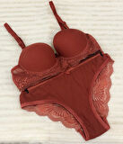 Umt Kadın Dolgulu B Cup Balenli Telli Sütyen Takımı