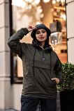 Good Fashion Rahat Kesim Içi Kürklü Kanguru Cep Kadın Yağmurluk Mont
