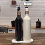 Renkli Kadın Tasarımlı 750 ml Zeytinyağı Sıvıyağ Şişesi Yağdanlık Yağlık Sirkelik Sosluk 2'li Set