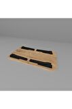 Katlanır Laptop Sehpası Mdf Bardaklık Çalışma Yatak Kahvaltı Masası Sehpası 60x35 Cm Atlantik Çam
