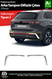 S-Dizayn VW Tiguan Krom Arka Tampon Difüzör Çıtası OEM Still 2 Prç. 2024 Üzeri A+ Kalite