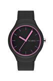 Kadın Slikon Siyah-Pembe Kol Saati TCTSR005802S0346