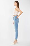 Kadın Mavi Süper Skinny Fit Jean Pantolon