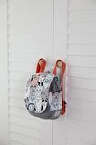 Gri Kedi Suratlar 0-4 Yaş Su Geçirmez Çocuk Sırt Çantası 20x18x10 cm Günlük Kullanım