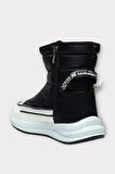 İçi Kürklü Kaydırmaz Taban Kadın Kar Botu SİYAH