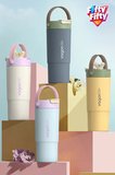Tumbler Mug 660 ML Tek Kapak Çift Kullanım Pipetli Rahat İçim Kulplu Paslanmaz Çelik Termos 1102-660ML