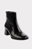Kalın Topuklu Fermuarlı Kadın Bot SİYAH - SİYAH