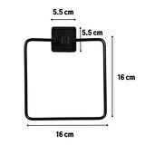 İpek Yıldızı® Kendiliğinden Yapışkanlı Siyah Paslanmaz Metal Kare Havluluk