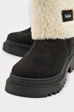 Kalın Taban Süet Kürklü Kadın Bot SİYAH