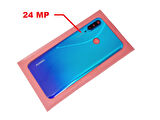 Huawei Uyumlu P30 Lite Arka Pil Batarya Kapağı + PİL ( Kamera Lensli 24 MP) MAVİ