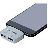 Type C To Usb 3.0 2 Port Hub 3.1 Çevirici Dönüştürücü Çoklayıcı Çoğaltıcı