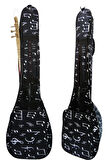 Nota Desenli  Ultra Korumalı Kısa Sap Bağlama Saz Kılıfı Taşıma Çantası Gigbag + Tel Takımı hediye