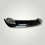 MERCEDES W176 12-15  A45 DIFÜZÖR  & EGZOZ SETI  (PARLAK SIYAH)  - SILVER EGZOZ ILE (AMG PAKET İÇİN )