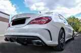 MERCEDES W176 12-15  A45 DIFÜZÖR  & EGZOZ SETI  (PARLAK SIYAH)  - SILVER EGZOZ ILE (AMG PAKET İÇİN )