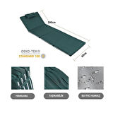 Reyo Taşınabilir Katlanır Plaj Havuz Minderi, Şezlong Minderi Kamp Yatağı 4 Cm Yeşil