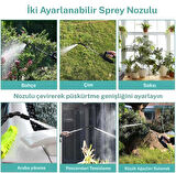 TechTic Elektrikli Yüksek Basınçlı Su Tabancası Bahçe Püskürtücü 5M Hortum 3 Nozul Araç Yıkama 7.4v