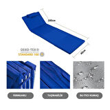 Reyo Taşınabilir Katlanır Plaj Havuz Minderi, Şezlong Minderi Kamp Yatağı 4 Cm Mavi